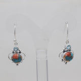 Turquoise Spiny Oyster Silver Earrings