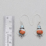 Turquoise Spiny Oyster Silver Earrings