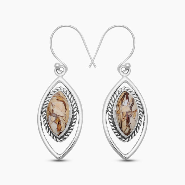 Brecciated Mookaite Silver Earrings