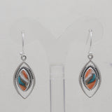 Turquoise Spiny Oyster Silver Earrings