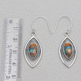 Turquoise Spiny Oyster Silver Earrings