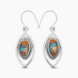 Turquoise Spiny Oyster Silver Earrings
