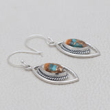 Turquoise Spiny Oyster Silver Earrings