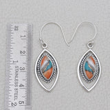 Turquoise Spiny Oyster Silver Earrings