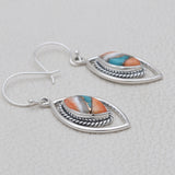 Turquoise Spiny Oyster Silver Earrings