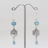 925 Sterling Silver Blue Topaz Earrings
