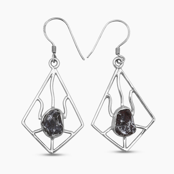 Meteorite Silver Earrings