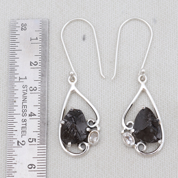 Shungite Silver Earrings