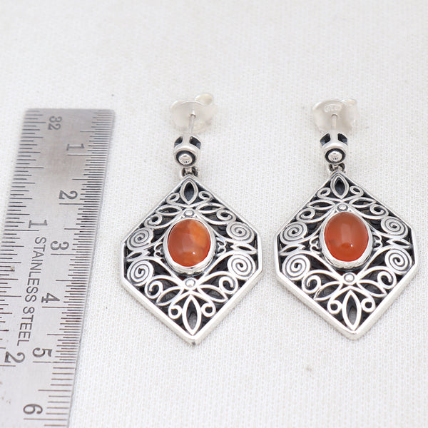 Carnelian Silver Earrings
