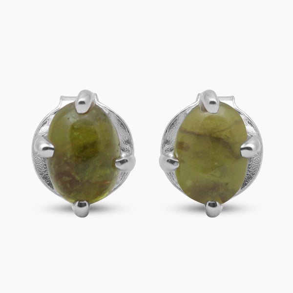 Idocrase Silver Earrings