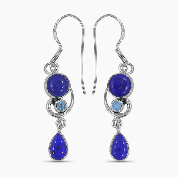 Lapis Lazuli Silver Earrings