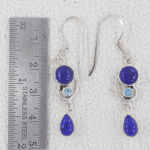 Lapis Lazuli Silver Earrings