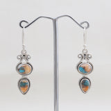 Turquoise Spiny Oyster Silver Earrings