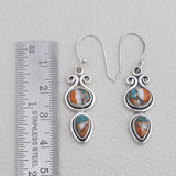 Turquoise Spiny Oyster Silver Earrings