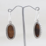 Tiger Eye Silver Earrings