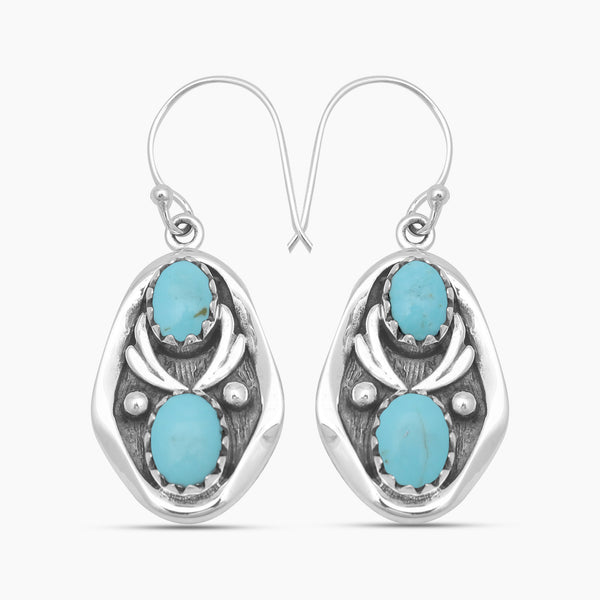 Arizona Turquoise Silver Earrings