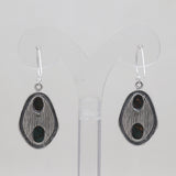 Blue Copper Turquoise Silver Earrings
