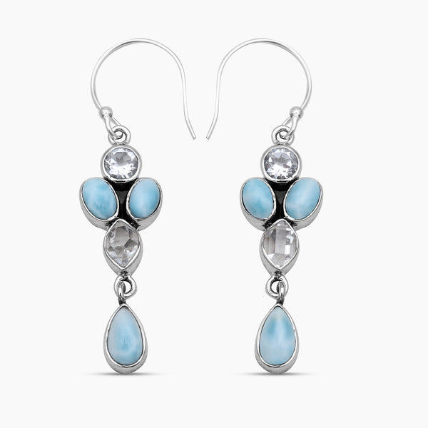 925 Sterling Silver Larimar Earrings