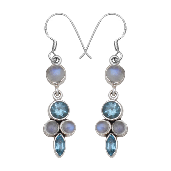 Blue Topaz Silver Earrings