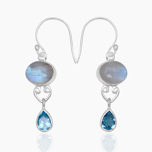 925 Sterling Silver Larimar Earrings