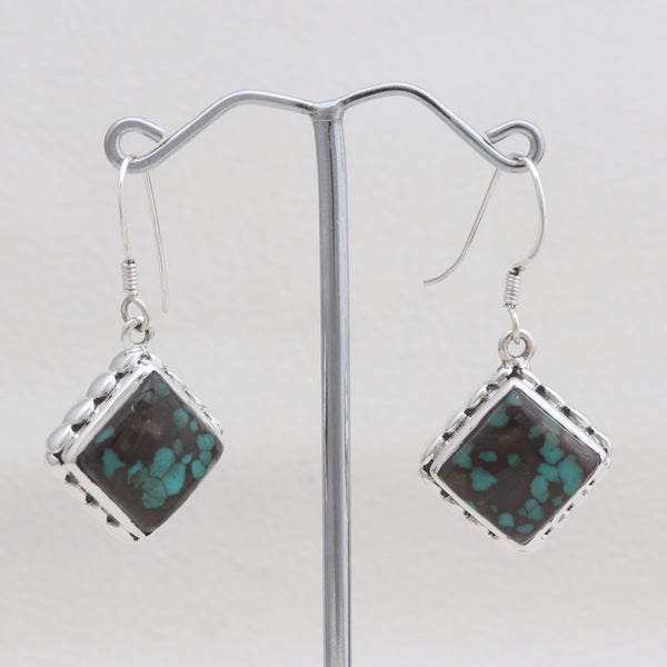Tibetan Turquoise Silver Earrings