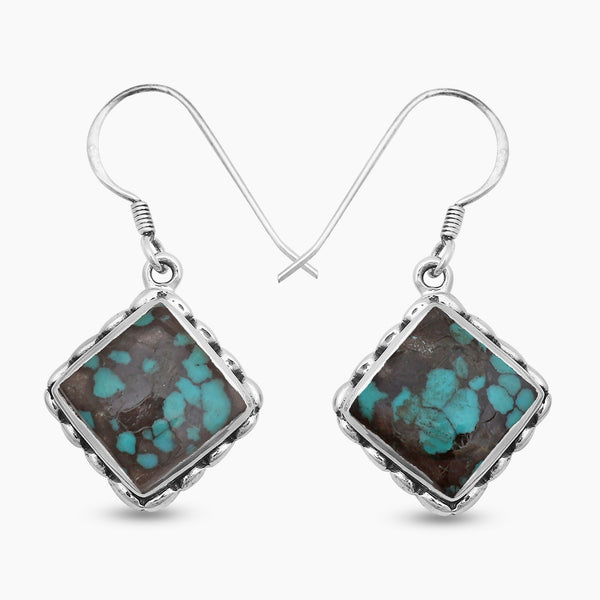 Tibetan Turquoise Silver Earrings