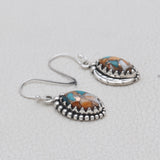 925 Silver Spiny Oyster Turquoise Earrings