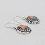925 Silver Spiny Oyster Turquoise Earrings