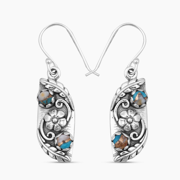 Spiny Oyster Silver Earrings