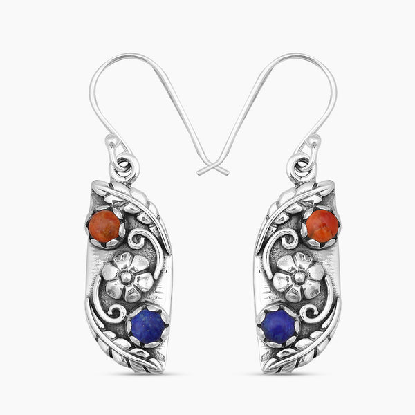Spiny Oyster Silver Earrings