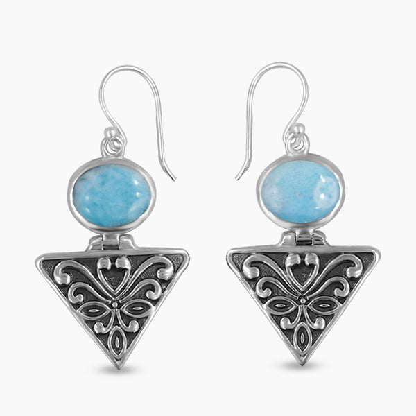 Larimar Silver Earrings