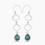 Malachite Silver Earrings