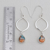 Turquoise Spiny Oyster Silver Earrings