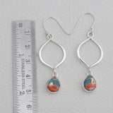 Turquoise Spiny Oyster Silver Earrings