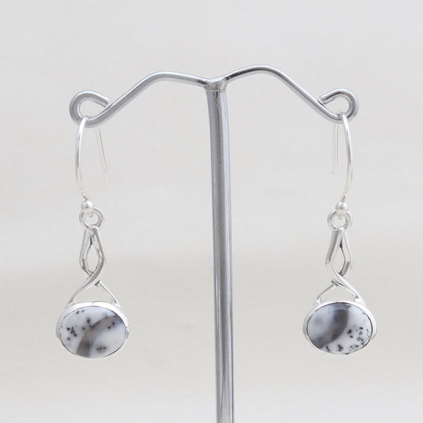 Dendritic Opal Silver Earrings