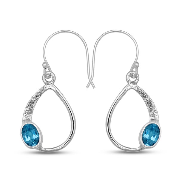 925 Sterling Silver Garnet Earrings