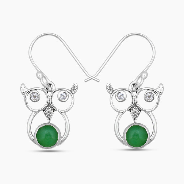 Rainbow Moonstone Silver Earrings