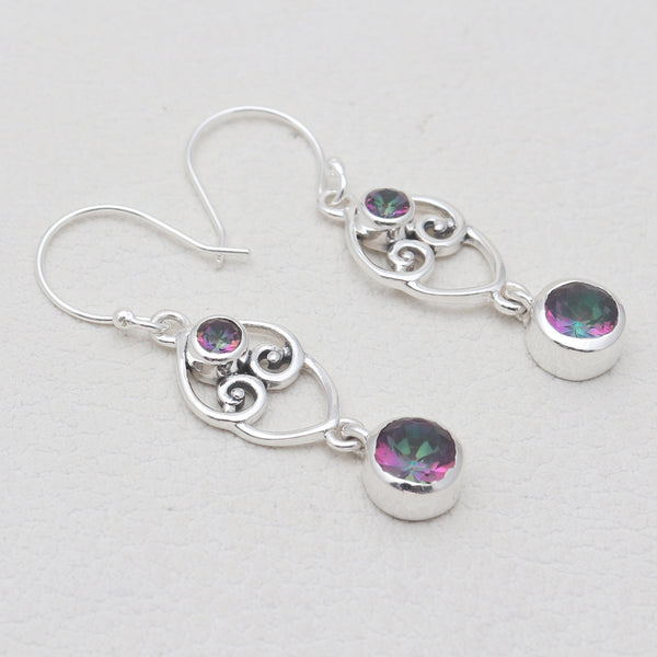 Mystic Quartz Silver Earrings