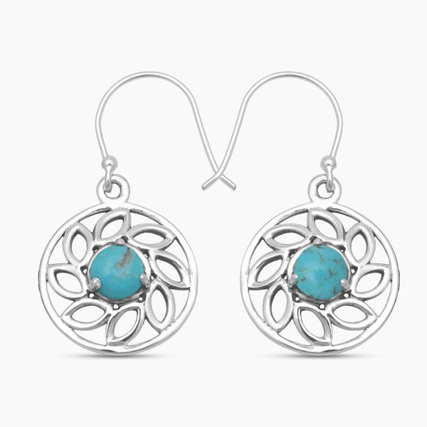 Mexican Turquoise Silver Earrings