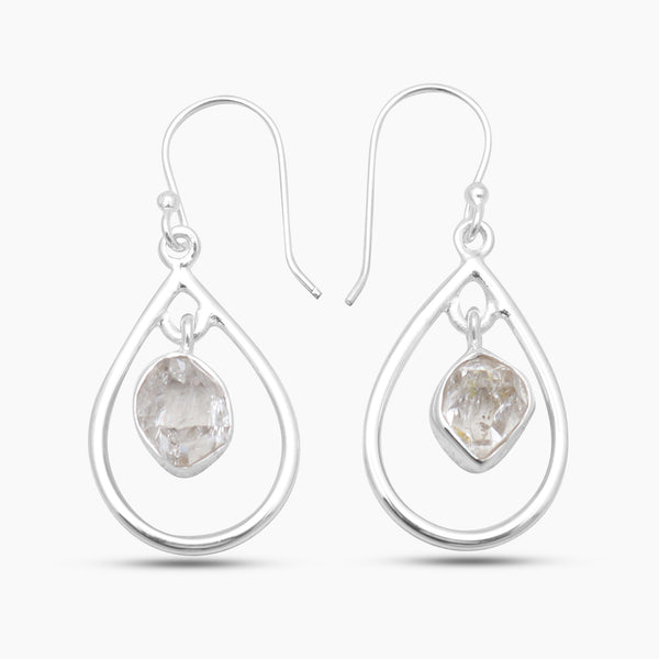 925 Silver Herkimer Quartz Earrings