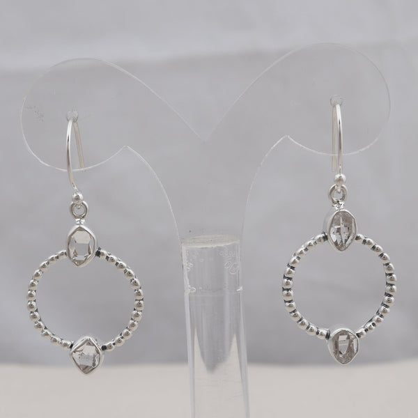 Herkimer Quartz Silver Earrings