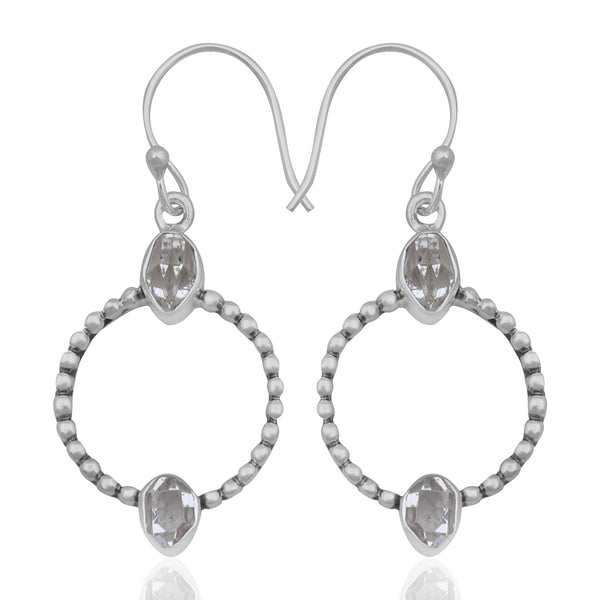 Herkimer Quartz Silver Earrings