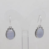 925 Silver Blue Lace Agate Earrings