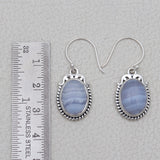 925 Silver Blue Lace Agate Earrings