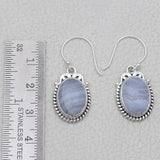 925 Silver Blue Lace Agate Earrings
