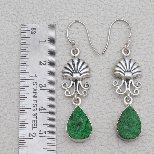 Uvarovite Silver Earrings