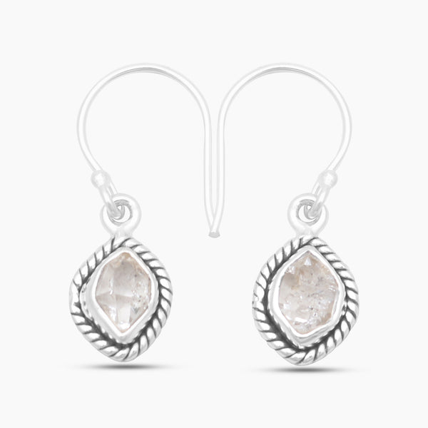 925 Silver Herkimer Quartz Earrings