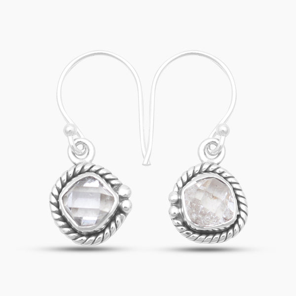 925 Silver Herkimer Quartz Earrings