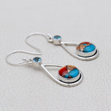 925 Silver Turquoise Spiny Oyster Earrings
