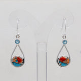 925 Silver Turquoise Spiny Oyster Earrings